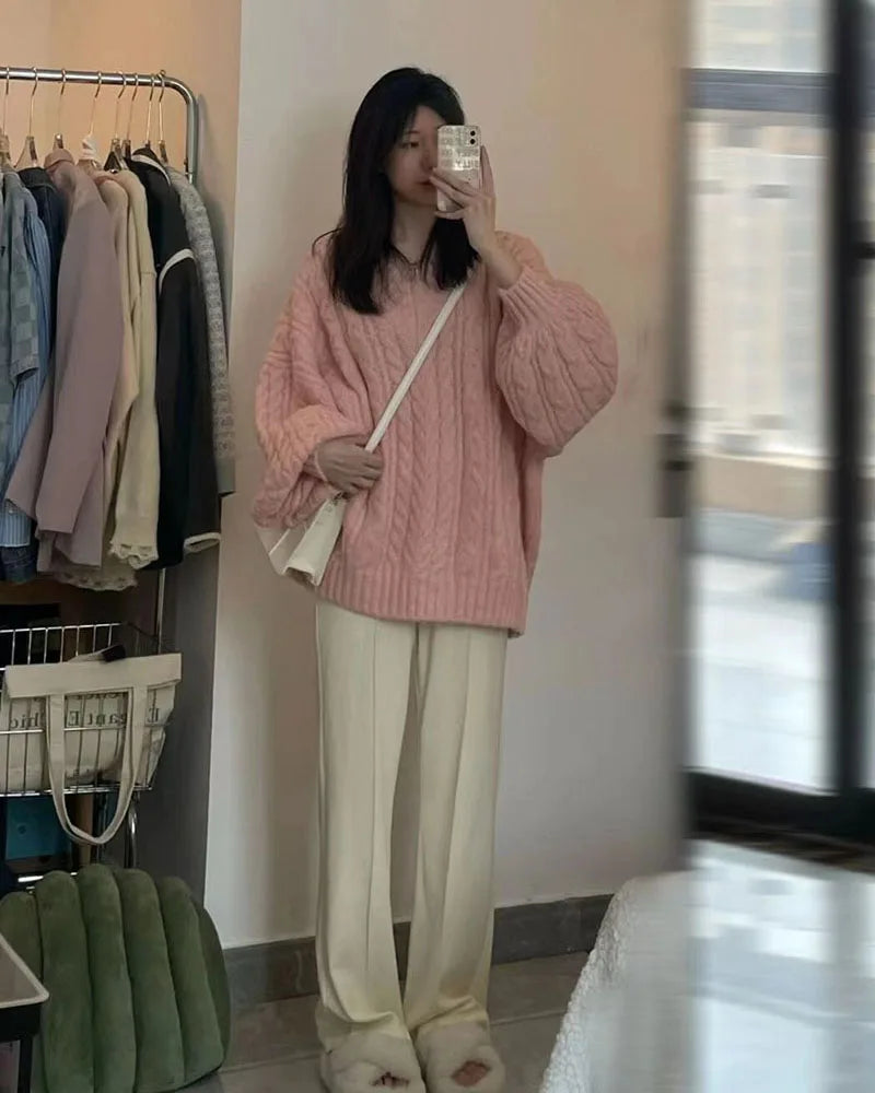 Autumn Winter Women Sweater Harajuku Oversized Knitted Pullover