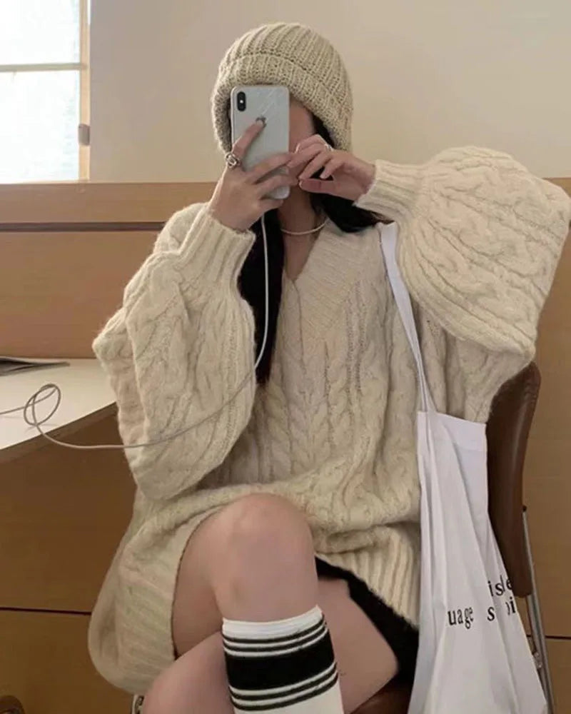 Autumn Winter Women Sweater Harajuku Oversized Knitted Pullover