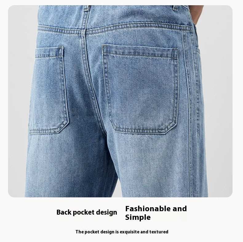 Tencel jeans men's 2025 new trendy brand summer thin loose straight slightly tapered casual jeans