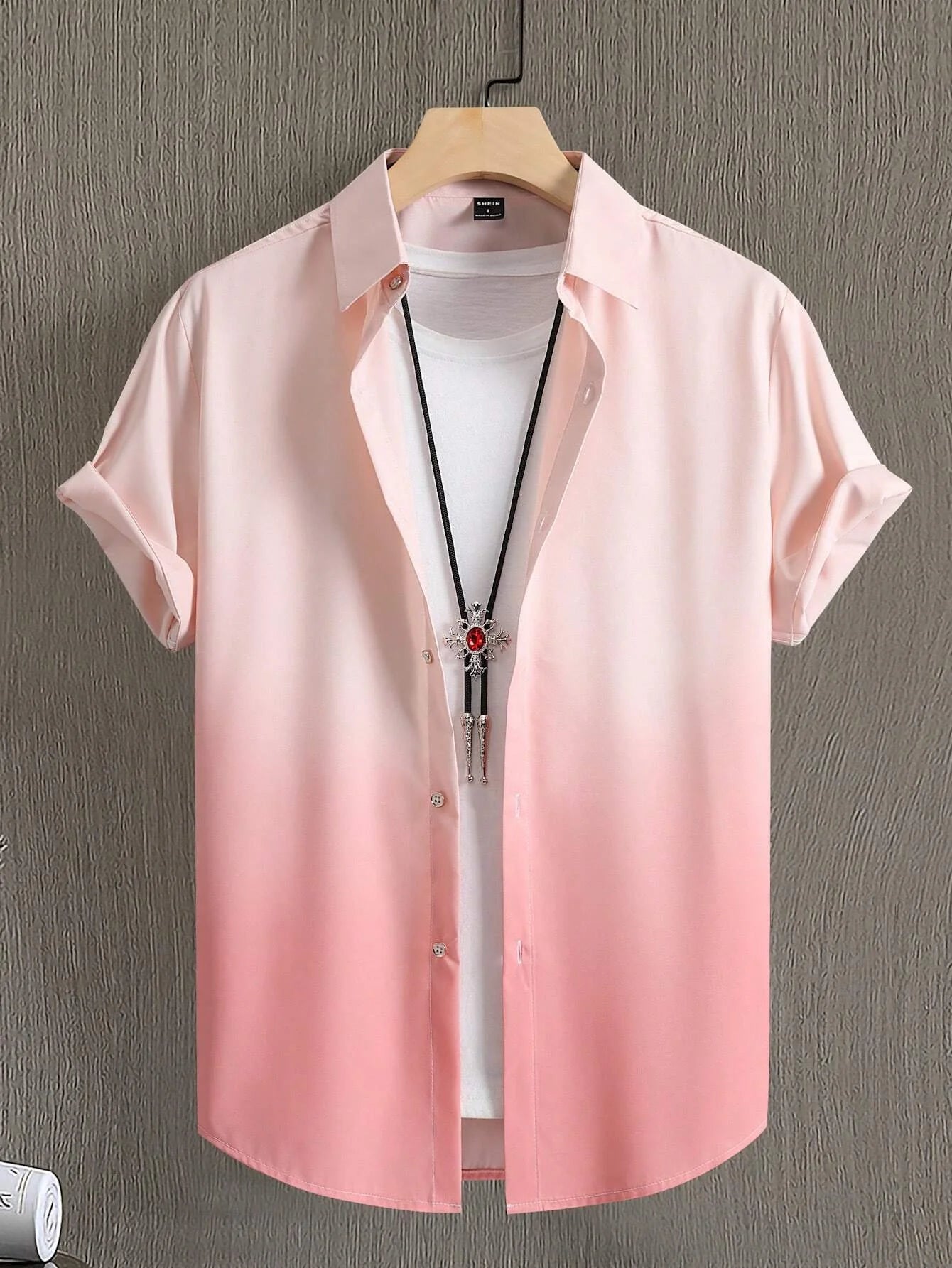 Men's Shirt Summer Clothing Gradient Design Graphic Shirts Short Sleeve Top