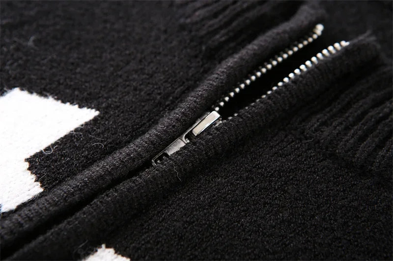 Autumn Winter New Letter Color Streetwear Long Sleeve Round Neck Female Jacket Casual Zipper Women