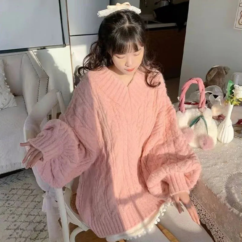 Autumn Winter Women Sweater Harajuku Oversized Knitted Pullover