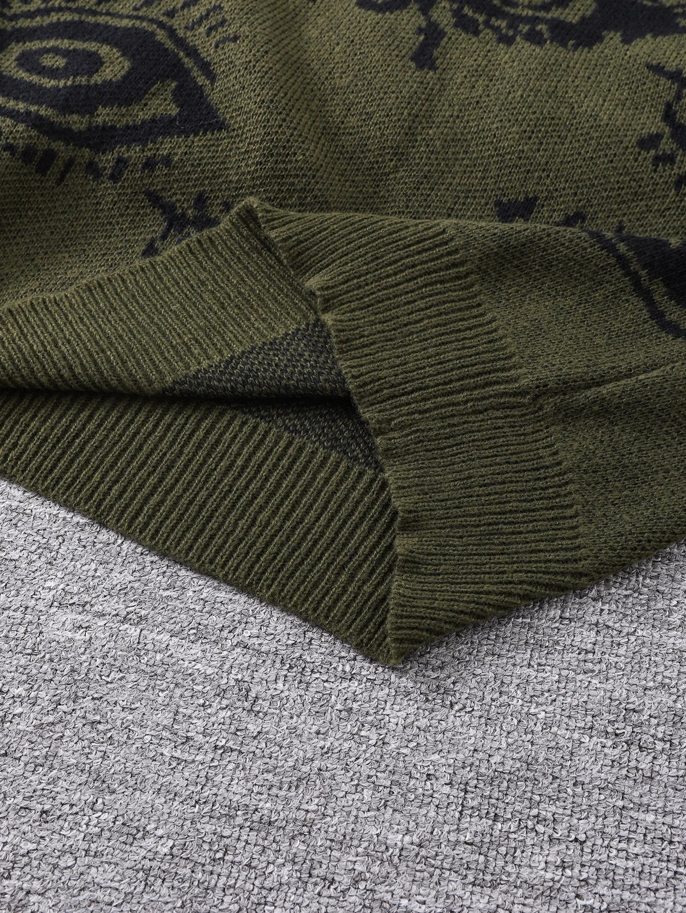 New Popular Autumn and Winter Abstract Eye Pattern Pullover Sweater Round Neck Knitted Men's Pullover