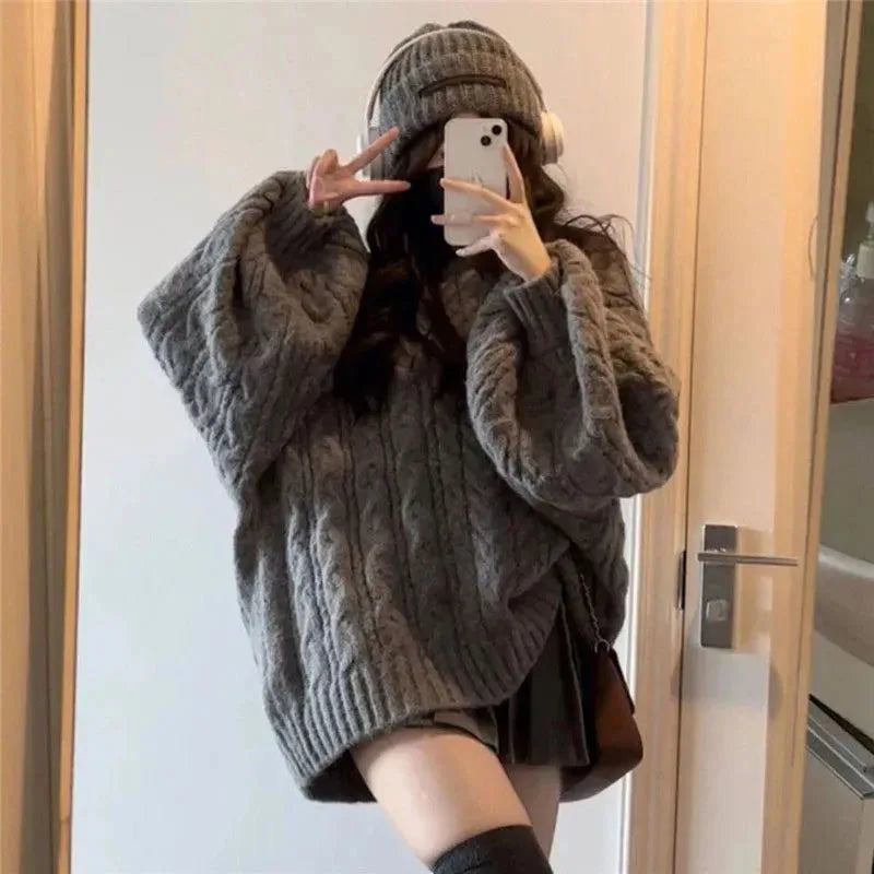 Autumn Winter Women Sweater Harajuku Oversized Knitted Pullover