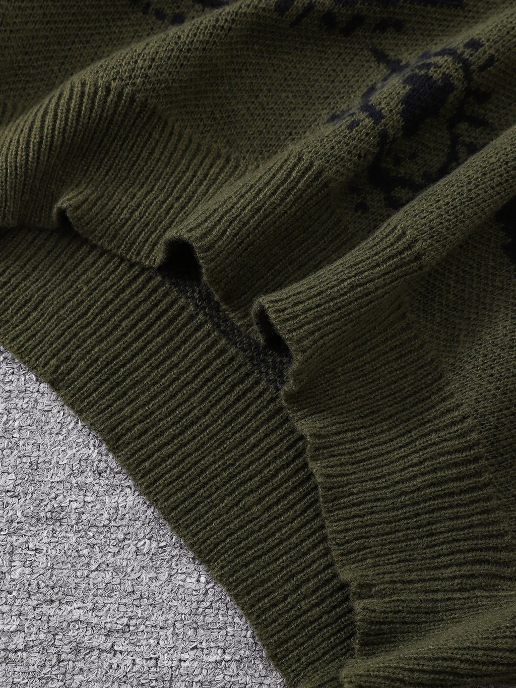 New Popular Autumn and Winter Abstract Eye Pattern Pullover Sweater Round Neck Knitted Men's Pullover