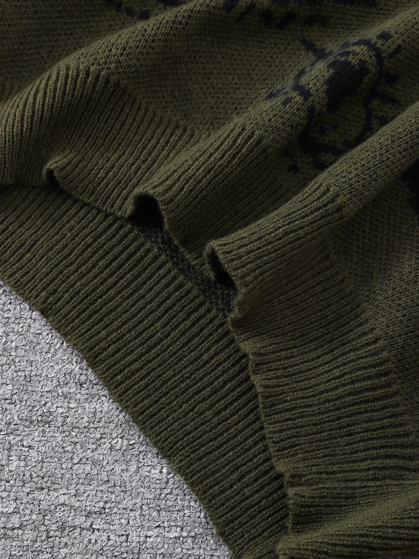 New Popular Autumn and Winter Abstract Eye Pattern Pullover Sweater Round Neck Knitted Men's Pullover