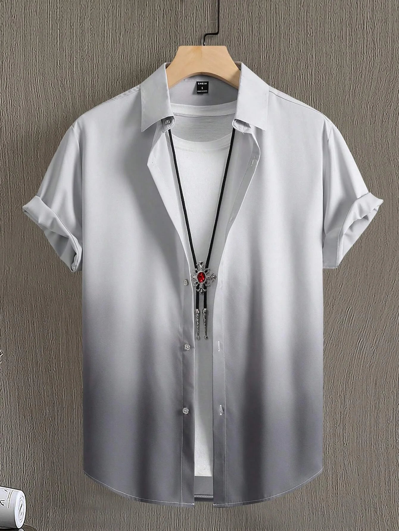 Men's Shirt Summer Clothing Gradient Design Graphic Shirts Short Sleeve Top