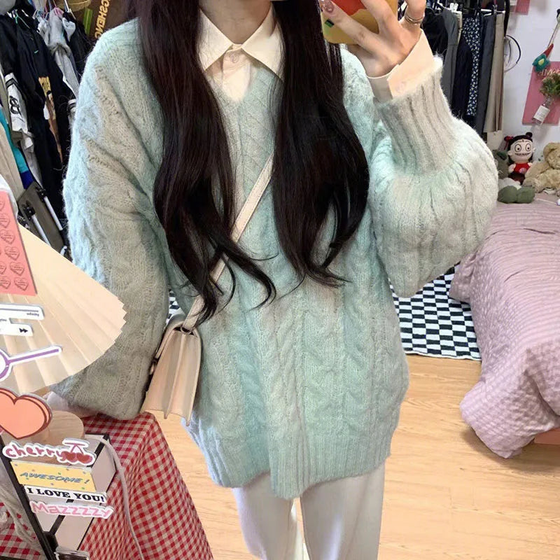 Autumn Winter Women Sweater Harajuku Oversized Knitted Pullover