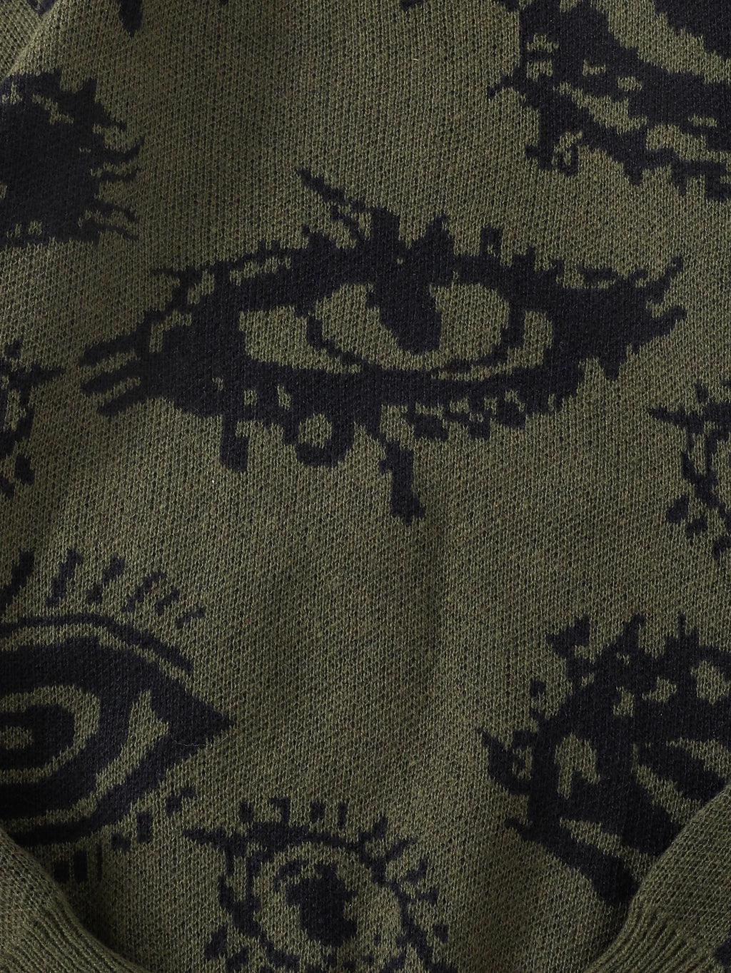 New Popular Autumn and Winter Abstract Eye Pattern Pullover Sweater Round Neck Knitted Men's Pullover