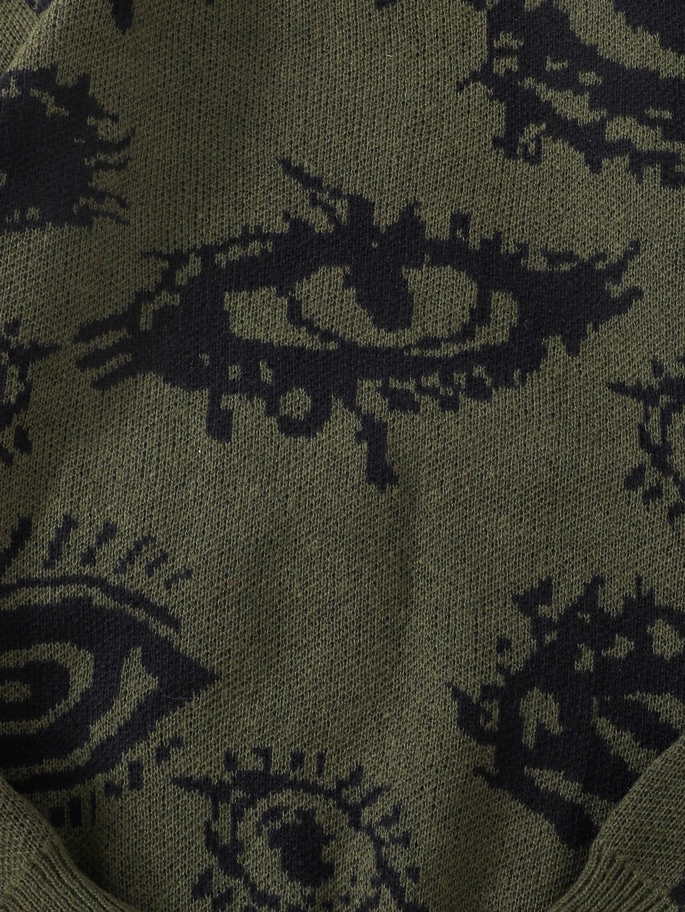 New Popular Autumn and Winter Abstract Eye Pattern Pullover Sweater Round Neck Knitted Men's Pullover