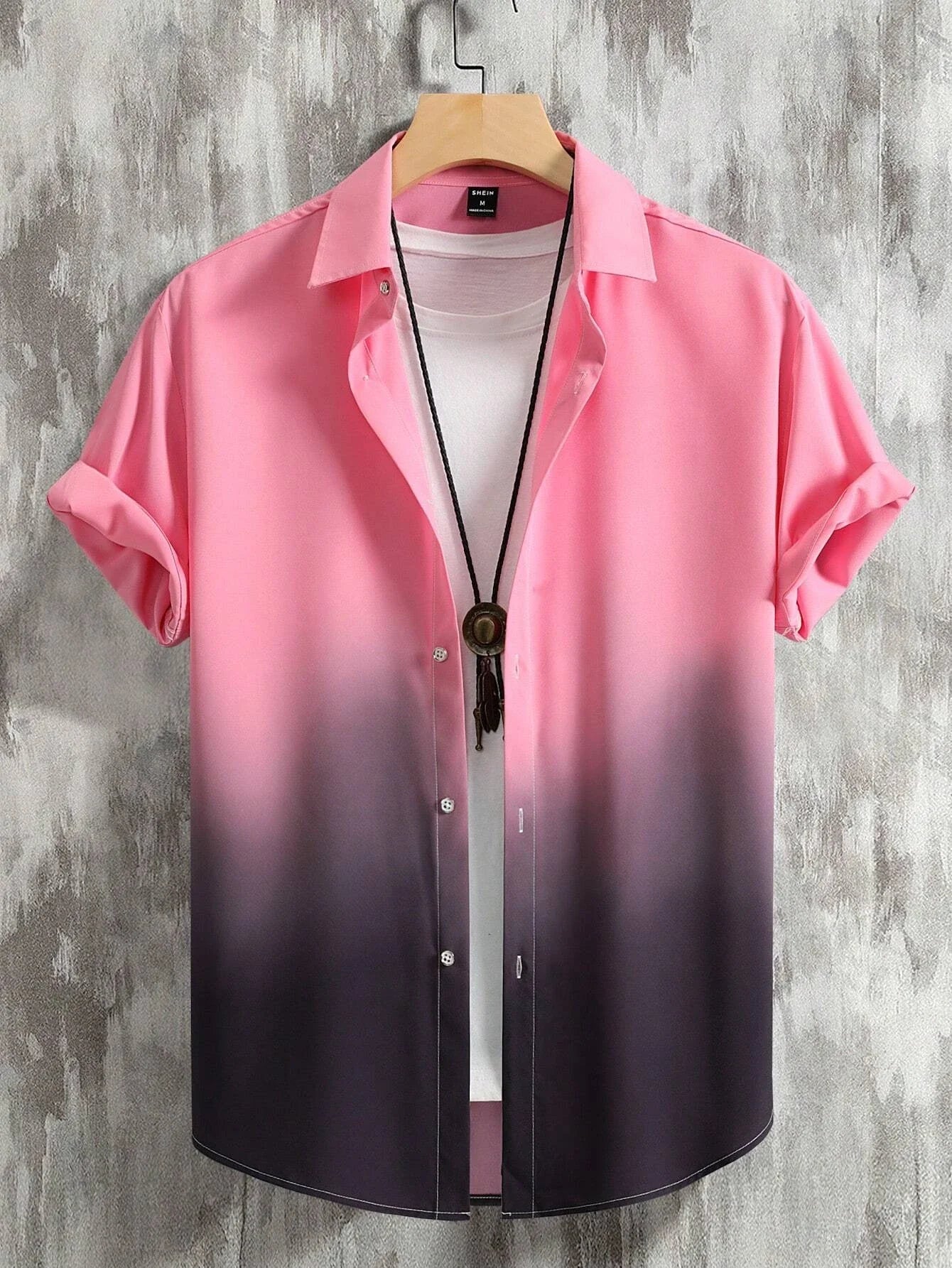 Men's Shirt Summer Clothing Gradient Design Graphic Shirts Short Sleeve Top