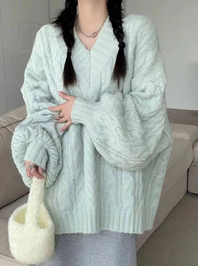 Autumn Winter Women Sweater Harajuku Oversized Knitted Pullover