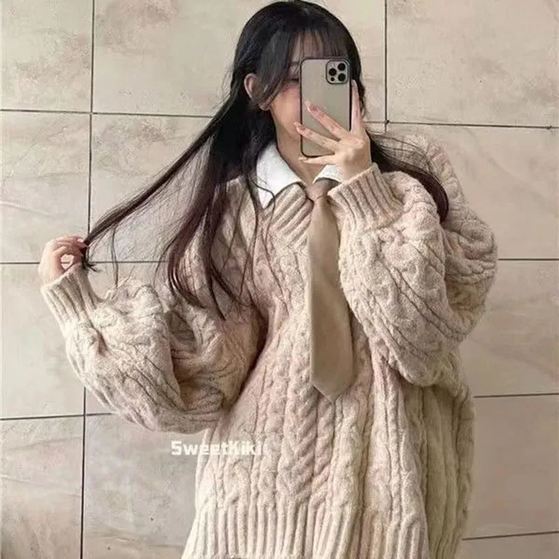 Autumn Winter Women Sweater Harajuku Oversized Knitted Pullover