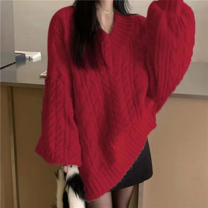Autumn Winter Women Sweater Harajuku Oversized Knitted Pullover