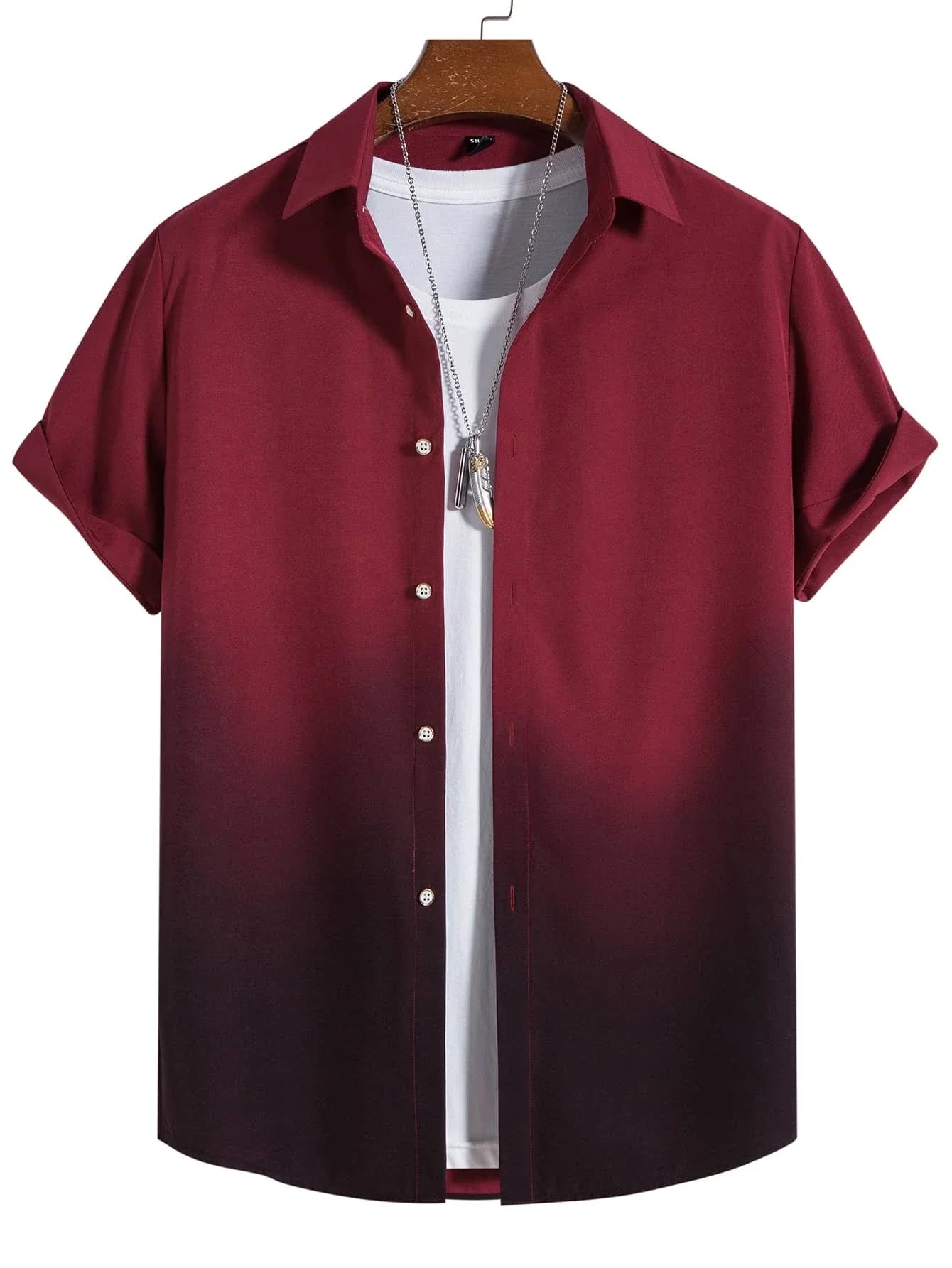 Men's Shirt Summer Clothing Gradient Design Graphic Shirts Short Sleeve Top