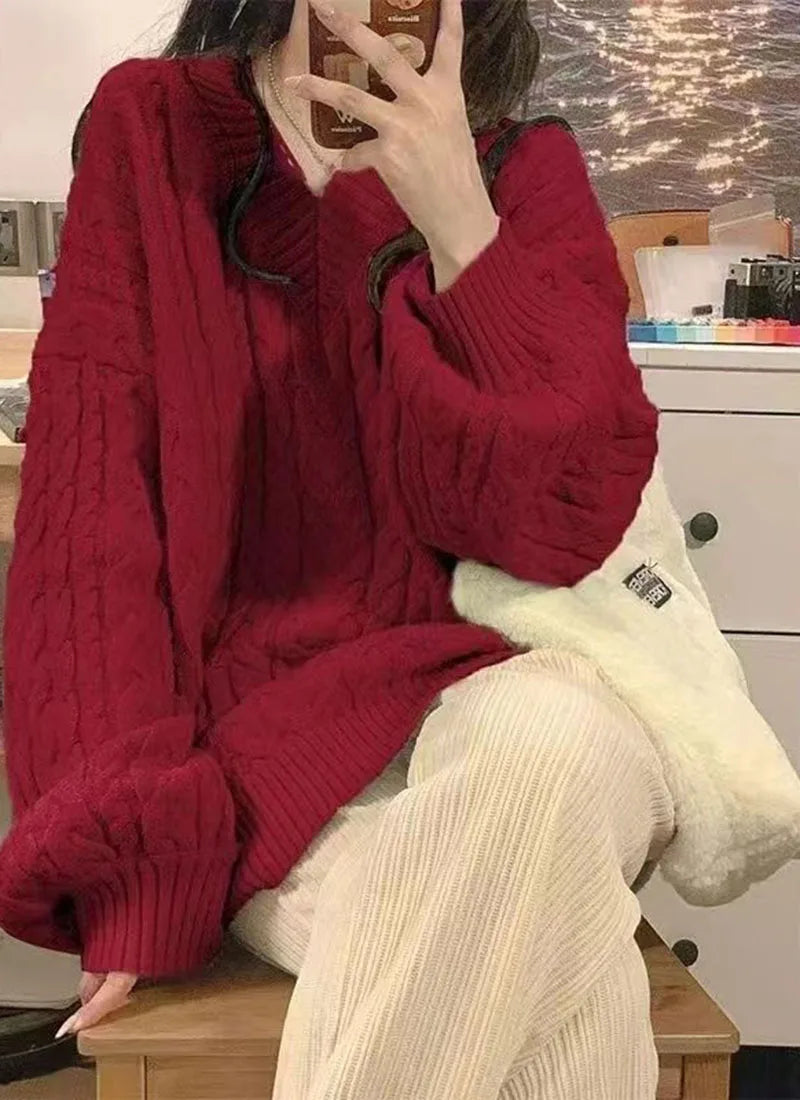 Autumn Winter Women Sweater Harajuku Oversized Knitted Pullover