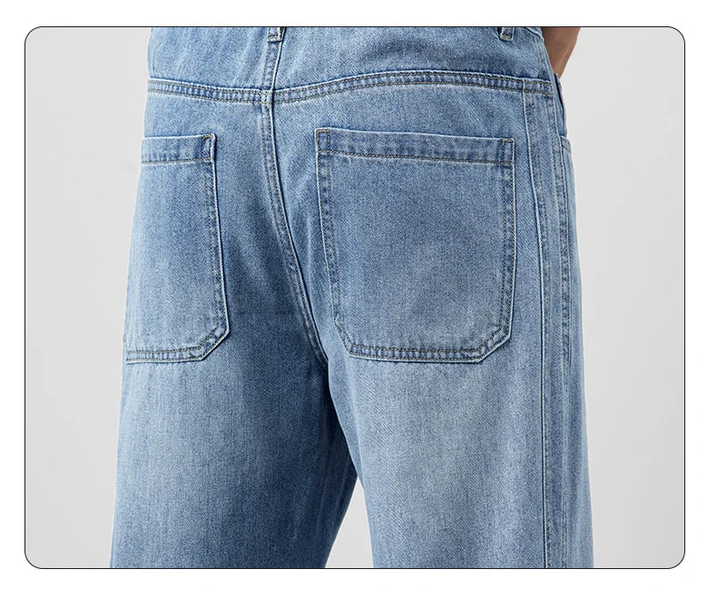 Tencel jeans men's 2025 new trendy brand summer thin loose straight slightly tapered casual jeans