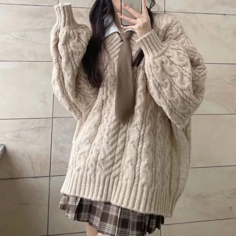 Autumn Winter Women Sweater Harajuku Oversized Knitted Pullover