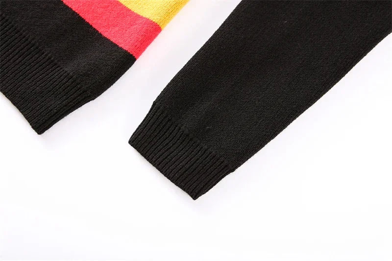 Autumn Winter New Letter Color Streetwear Long Sleeve Round Neck Female Jacket Casual Zipper Women