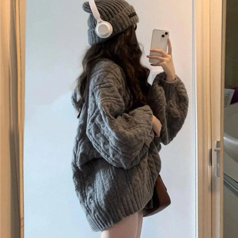 Autumn Winter Women Sweater Harajuku Oversized Knitted Pullover