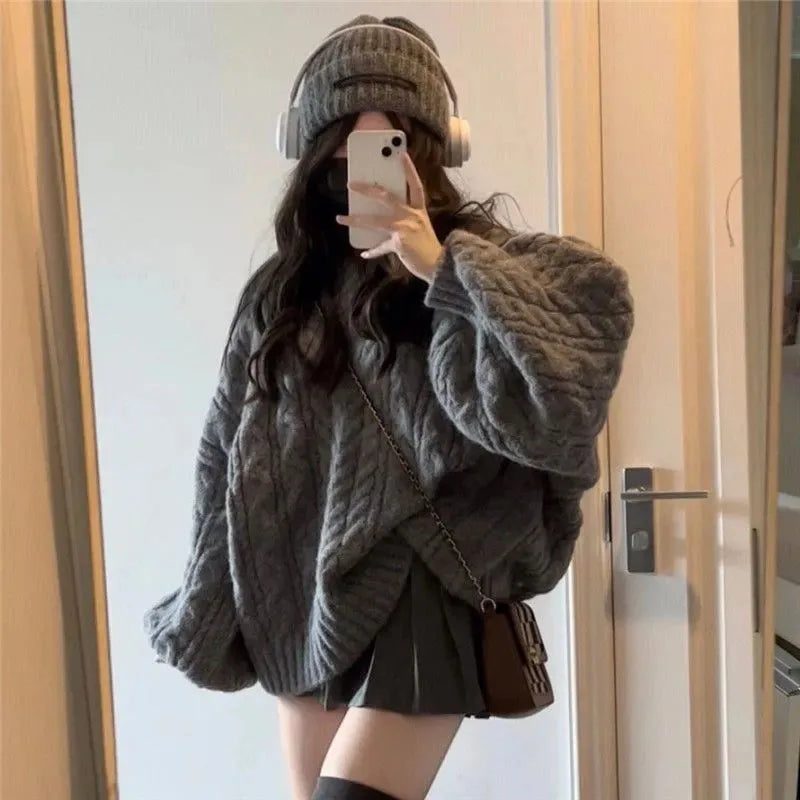 Autumn Winter Women Sweater Harajuku Oversized Knitted Pullover