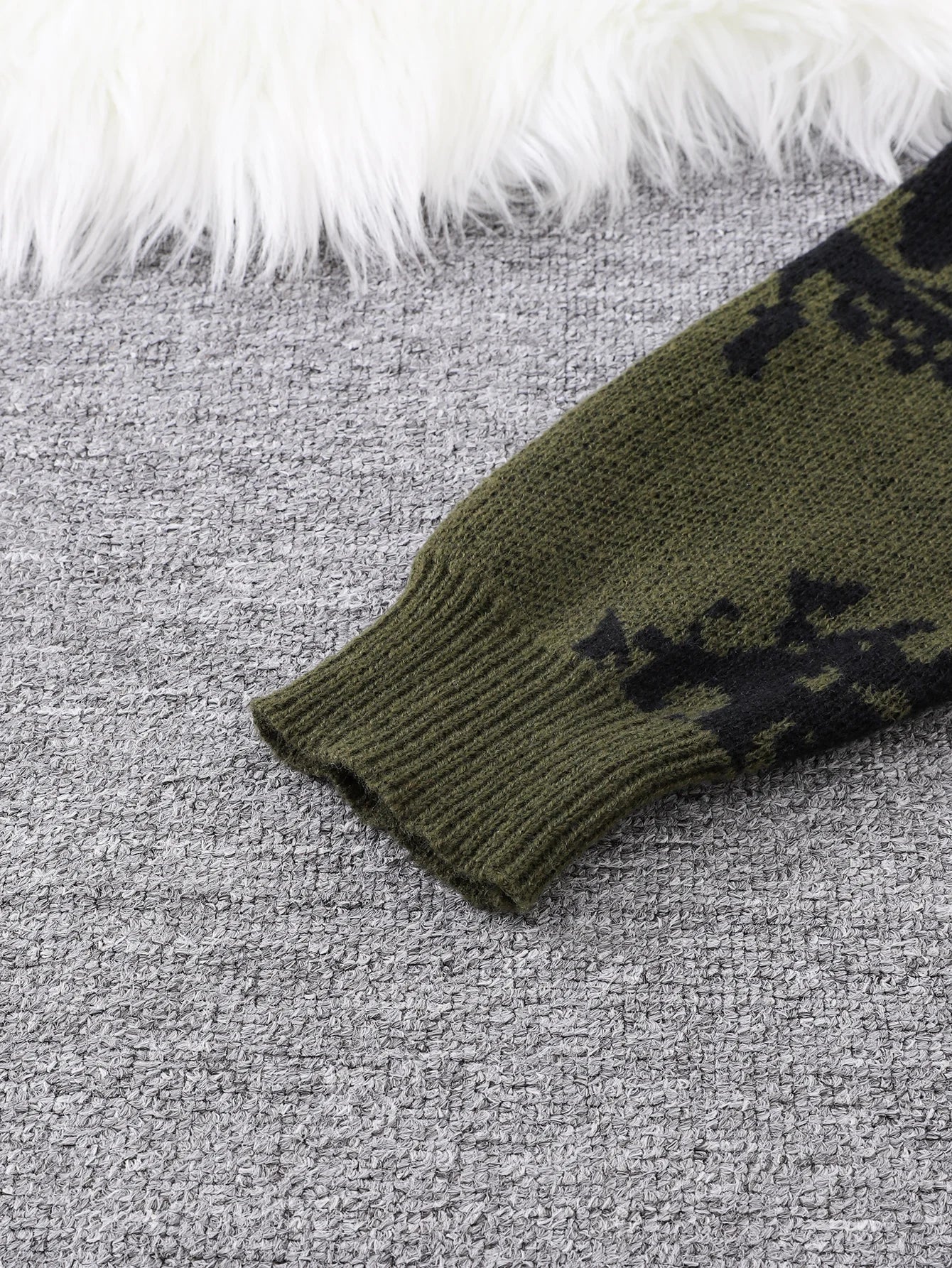 New Popular Autumn and Winter Abstract Eye Pattern Pullover Sweater Round Neck Knitted Men's Pullover
