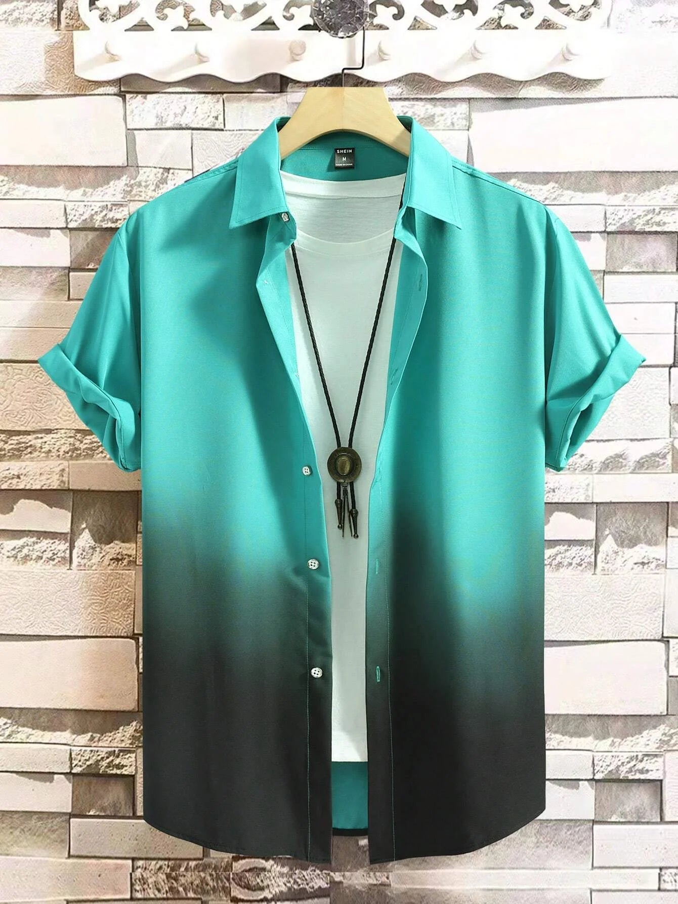 Men's Shirt Summer Clothing Gradient Design Graphic Shirts Short Sleeve Top