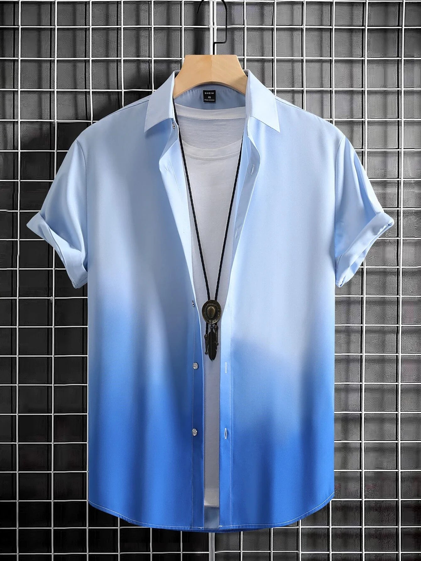 Men's Shirt Summer Clothing Gradient Design Graphic Shirts Short Sleeve Top