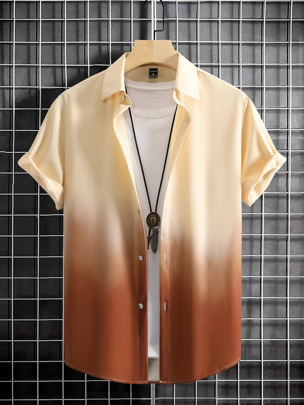 Men's Shirt Summer Clothing Gradient Design Graphic Shirts Short Sleeve Top
