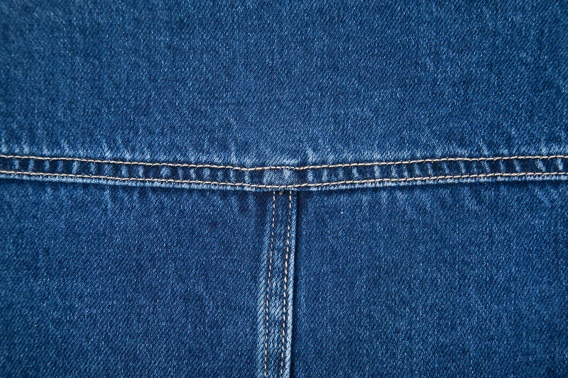 Women Denim Jacket Long Sleeve Pockets Mid-Length Jean Coat 2024 Fashion