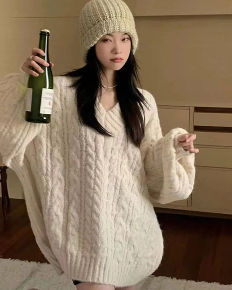 Autumn Winter Women Sweater Harajuku Oversized Knitted Pullover