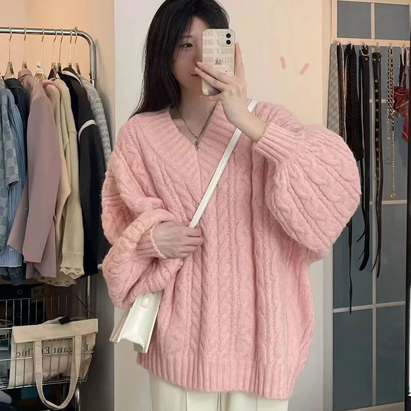 Autumn Winter Women Sweater Harajuku Oversized Knitted Pullover