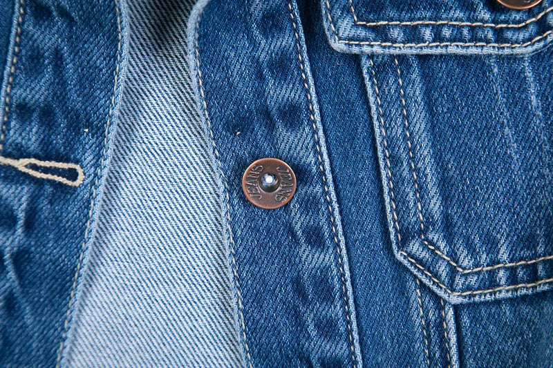 Women Denim Jacket Long Sleeve Pockets Mid-Length Jean Coat 2024 Fashion